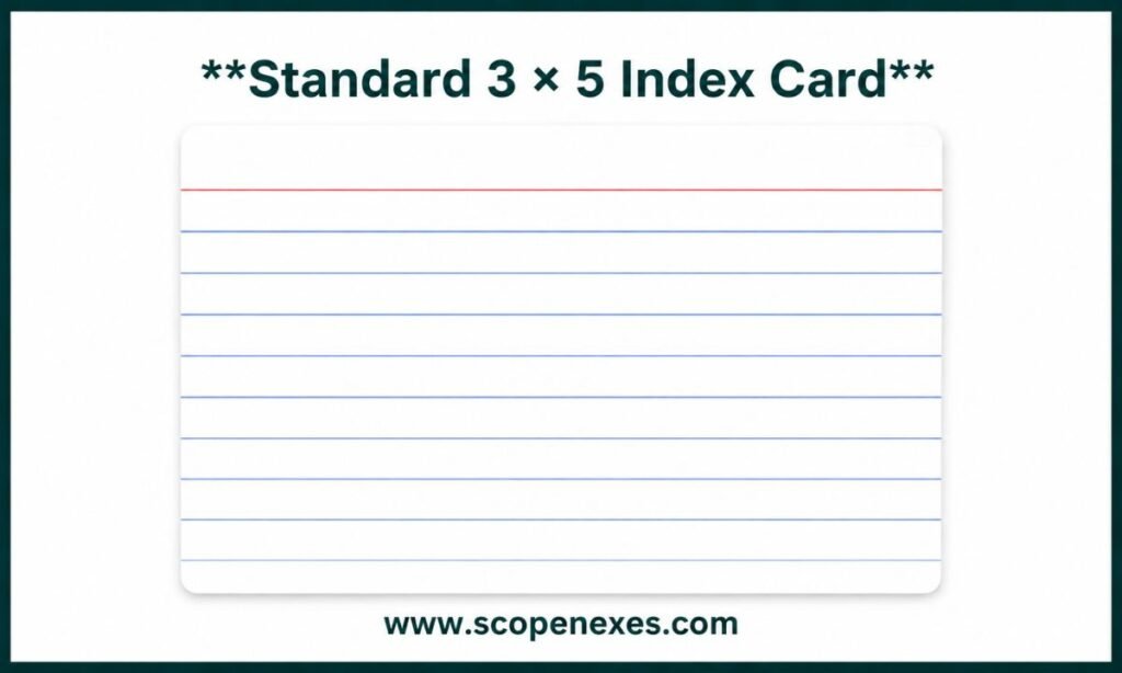 5 inches Standard 3 × 5 Index Card