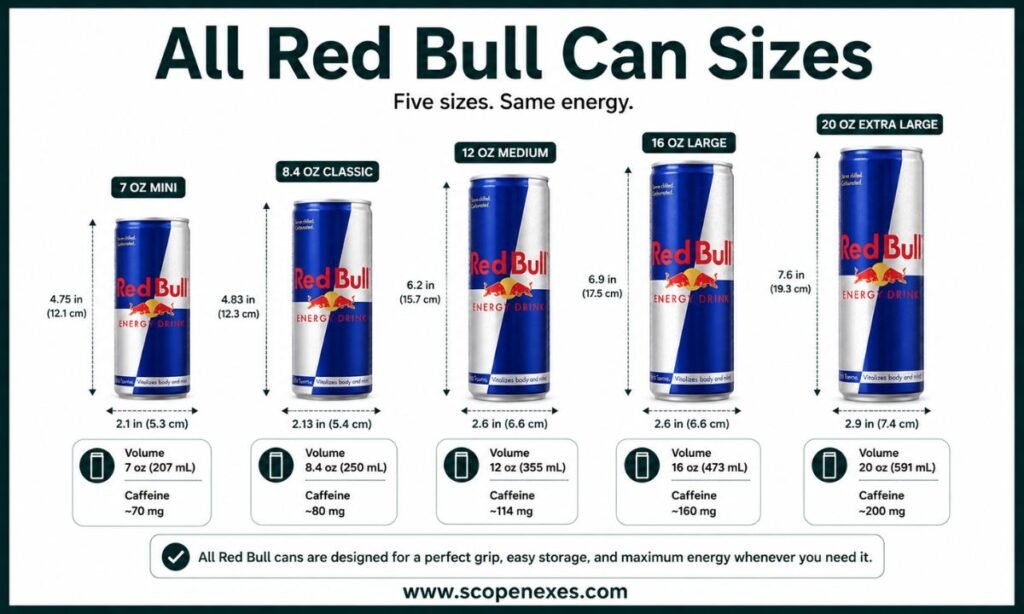 All Red Bull Can Sizes: Complete Chart