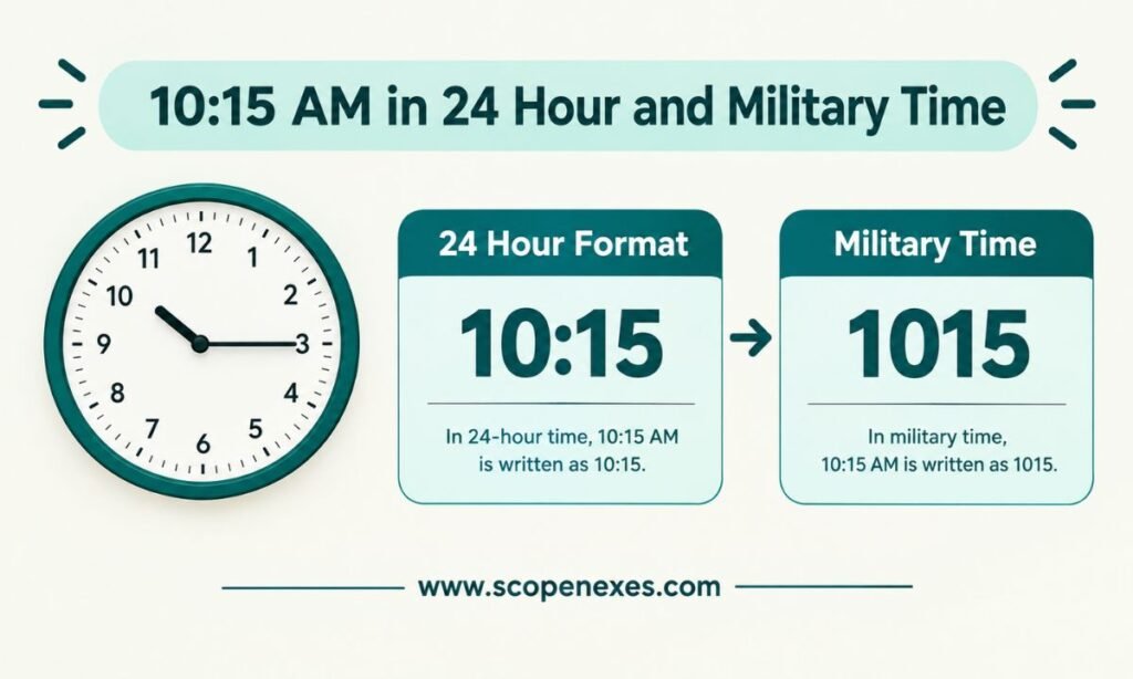 10:15 AM in 24 Hour and Military Time