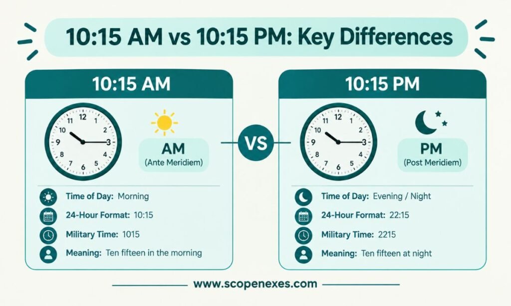 10:15 AM vs 10:15 PM: Key Differences