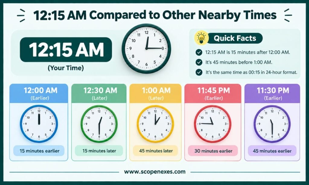 12:15 AM Compared to Other Nearby Times