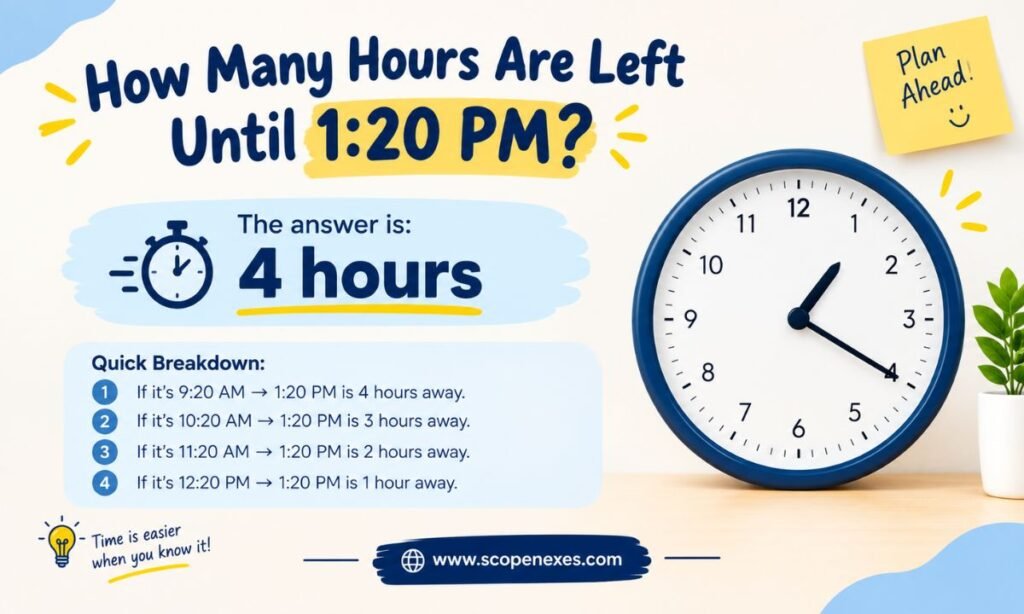 How Many Hours Are Left Until 1:20 PM?