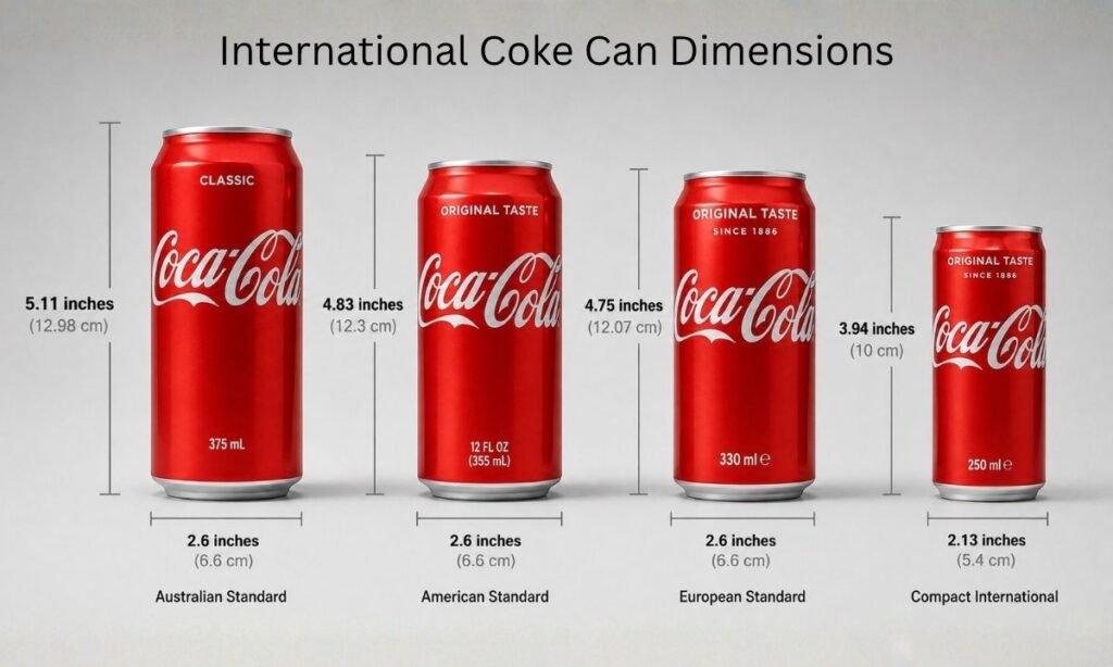 International Coke Can Dimensions