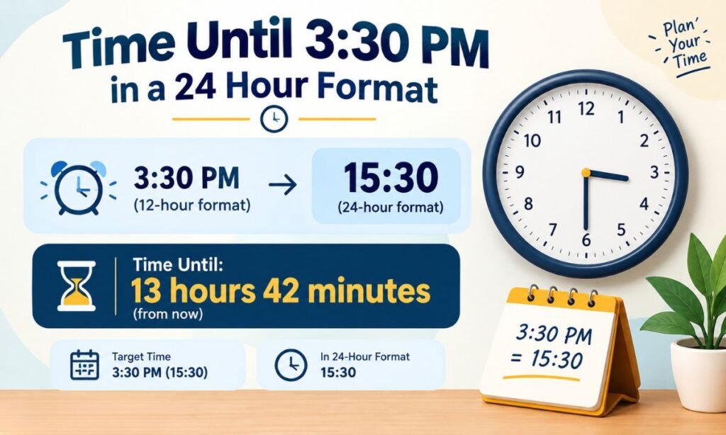 Time Until 3:30 PM in a 24 Hour Format
