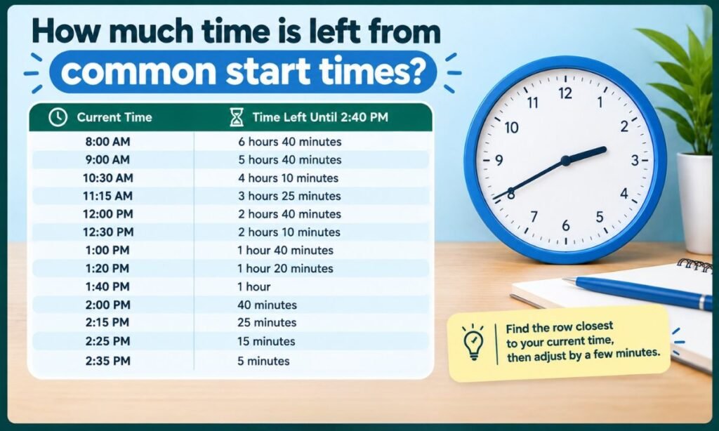 How much time is left from common start times?